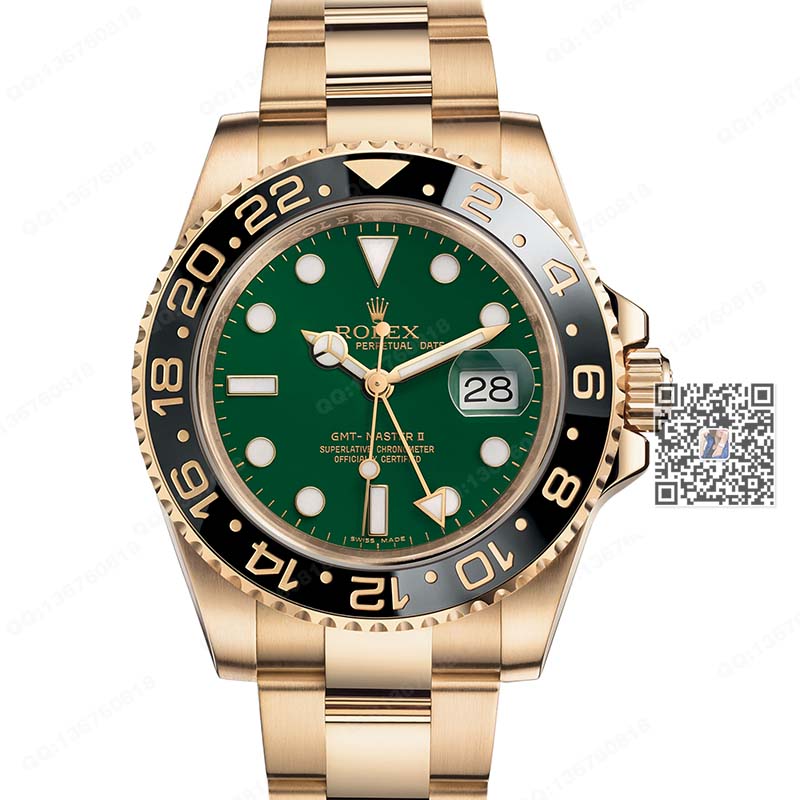 勞力士Rolex格林威治型機(jī)械男表【116718LN】【雙時(shí)區(qū)】【瑞士機(jī)芯】【夜光】